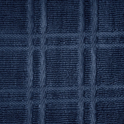 Blue Needles Hanging Kitchen Towels - Blue 100% Cotton Solid Kitchen Tie Towel, Set of 2 Hand Dish Cloth with Hanging Loops 9 x 17 Inches, Absorbent, Super Soft, and Fast Drying Home Essential