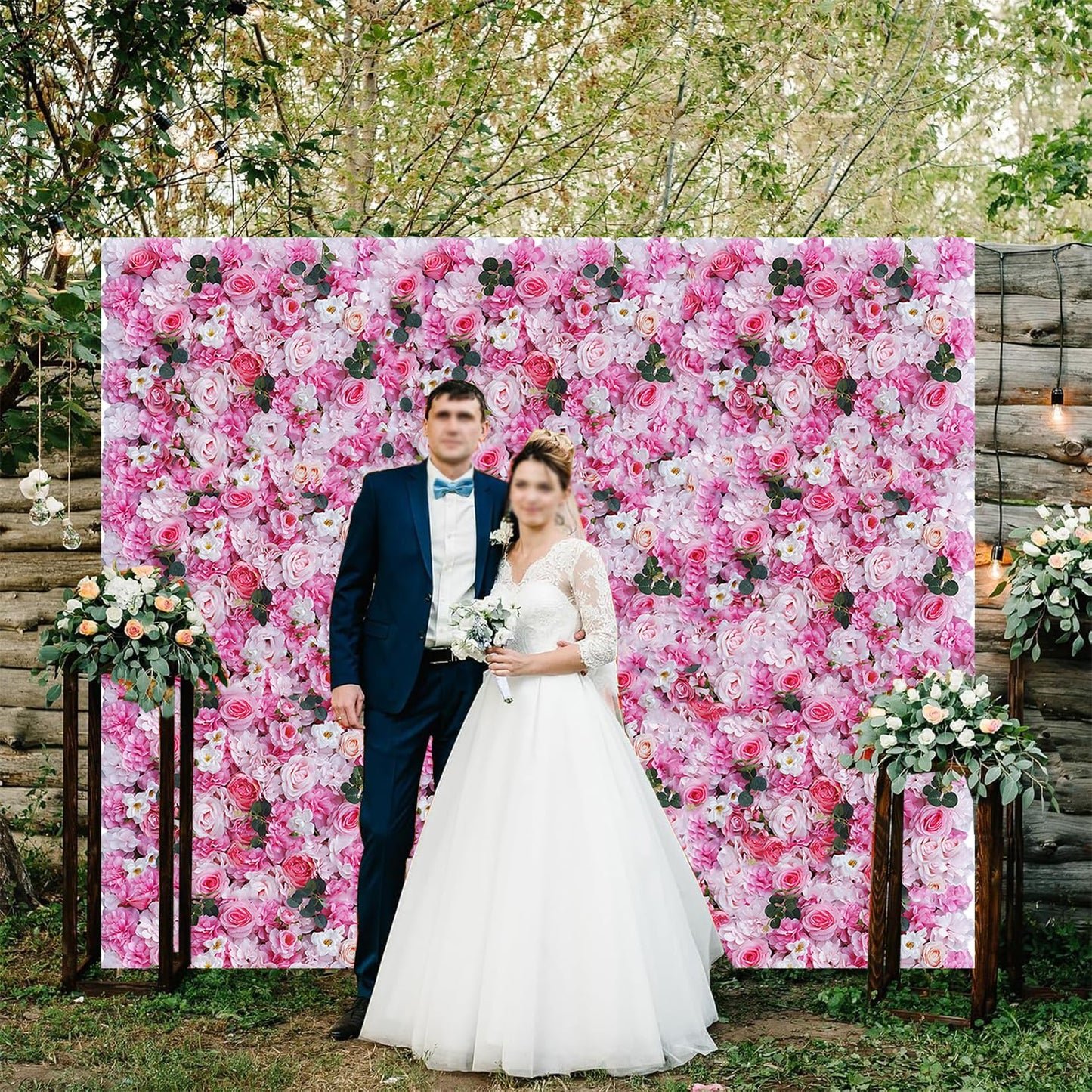 JIIPOREGJ Flower Wall Backdrop 40 * 60Cm,Artificial Floral Wall Panel,for Wedding Celebrations Party Birthday Backdrops and Home Decoration,10pcs