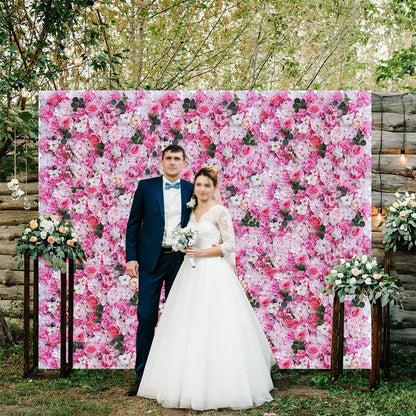 JIIPOREGJ Flower Wall Backdrop 40 * 60Cm,Artificial Floral Wall Panel,for Wedding Celebrations Party Birthday Backdrops and Home Decoration,10pcs