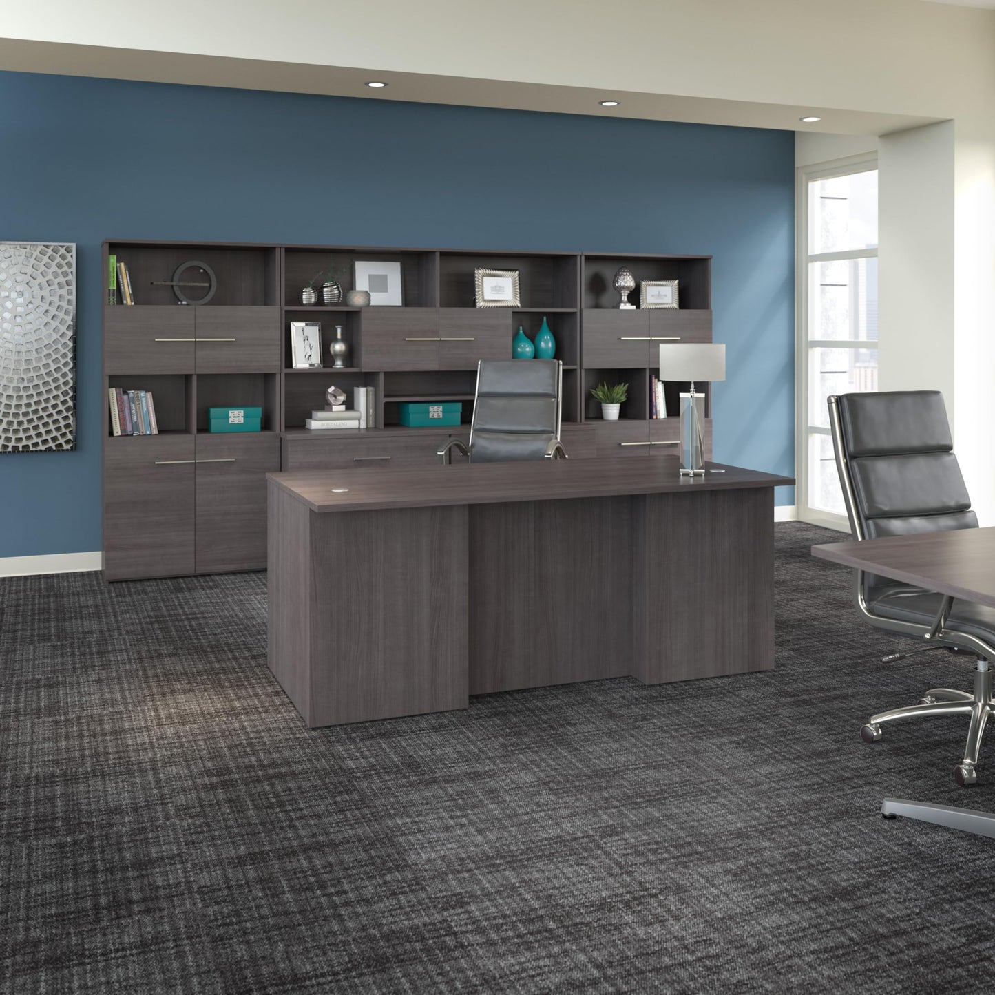 Bush Business Furniture Office 500 36W Storage Cabinet with Doors in Storm Gray - Assembled