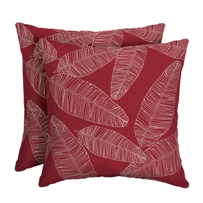 Arden Outdoor Toss Pillow, 2 Pack, 16 x 16, Rain-Proof, Fade Resistant Pistachio Botanical