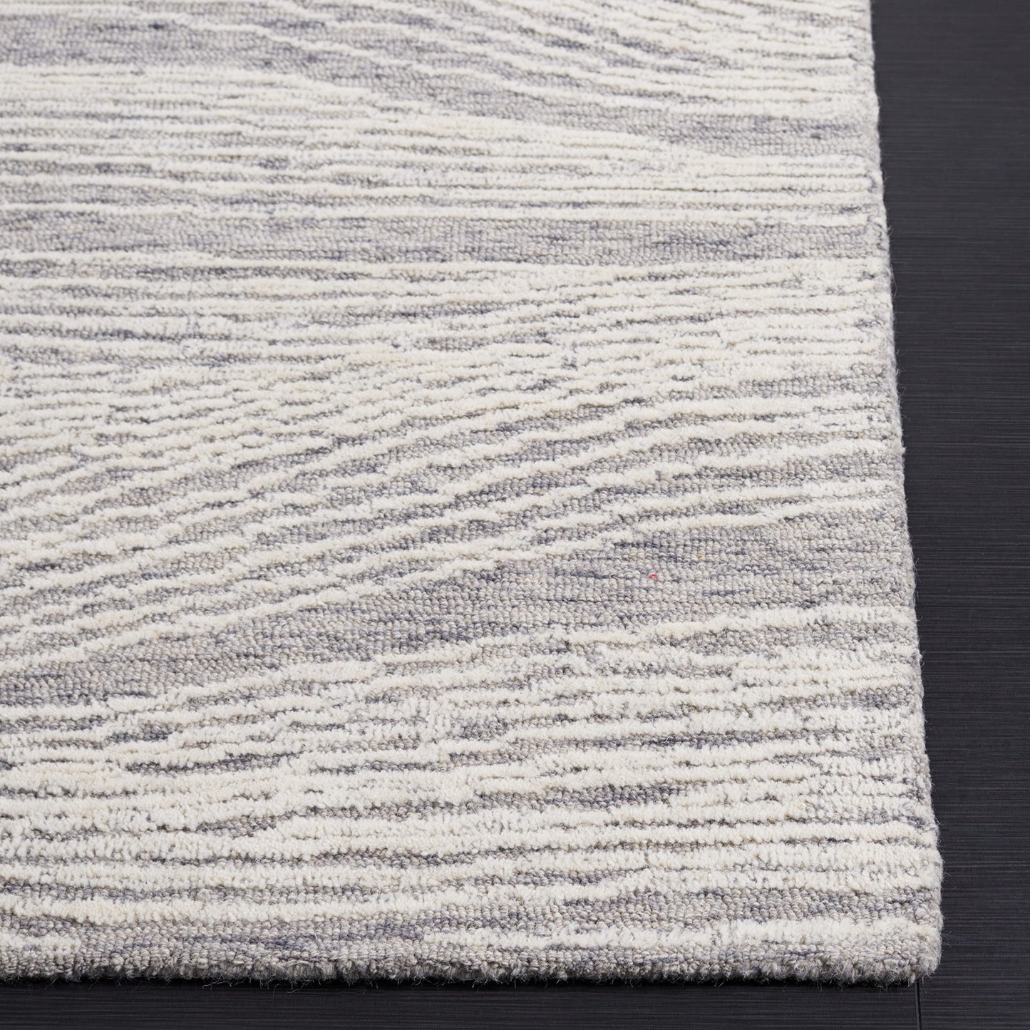 SAFAVIEH Area Rug 8x10 - Metro Collection - Large - Grey & Ivory, Handmade Wool, Modern Design, Ideal for Living Room, Bedroom, Office, Dining Space (MET995F)