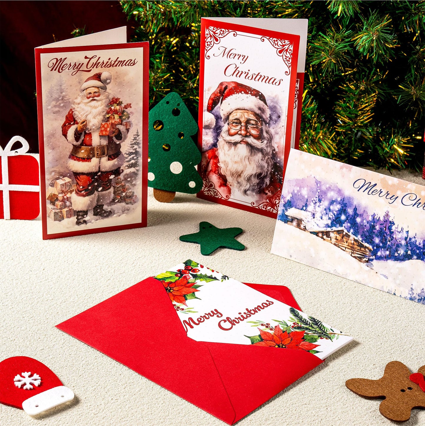 JOYIN 30 PCS Christmas Classic Money Cards with Envelopes, Xmas Money Cards for Gift Holder, Cash Holder Bulk Assorted for Holiday Season, Party Supplies, Snow Holiday