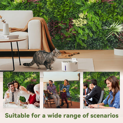 DOPGIB Artificial Grass Wall Boxwood Plant Panel: 20"x20"(24P) UV Resistant Green Leaves Faux for Interior Wall Backdrop,Garden and Indoor Outdoor Wall&Fence Covering Privacy，Party Wall Fence Decor