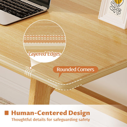IOTXY Solid Wood Writing Table - 72" W x 24" D Minimalist Long Computer Desk for Home Office, Work, Study, Creativity, and PC Workstation, Oak