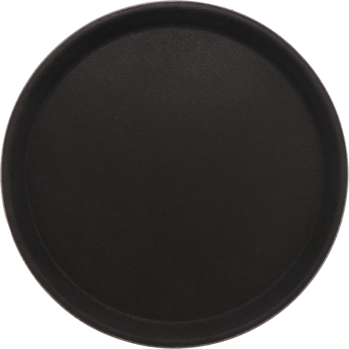 G.E.T. NS-1100-BK BPA-Free Non-Slip Plastic Round Serving Tray, 11", Black