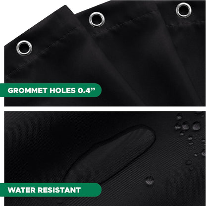 Biscaynebay Fabric Narrow Shower Stall Curtain Liners - 40" x 72", Black Water Resistant Bathroom Curtains