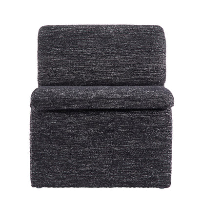Modway Lume Curved Lounge Chair in Charcoal Boucle Fabric – Modern Upholstered Armless Accent Chair with Padded Cushion - Unique Slipper Chair for Bedroom or Living Room