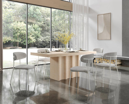 Acme Inca Dining Table in Travertine Stone