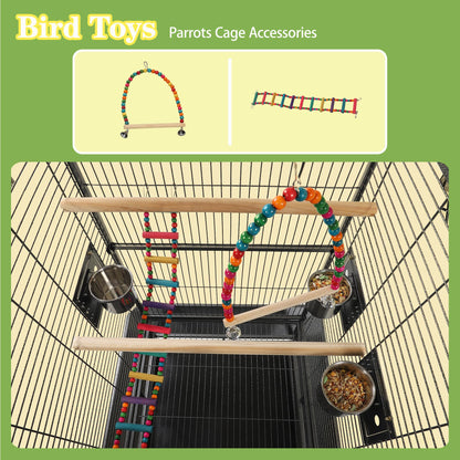 Sinopet 68'' Large Parrot Cage, Large Bird Cages for Parrots,Conure Cage for Birds, Cockatiel Cage with Play Top,Feeders,Slide-Out Tray,Seed Catcher,Birdcage Toys for Cockatoo,African Grey,Lovebird