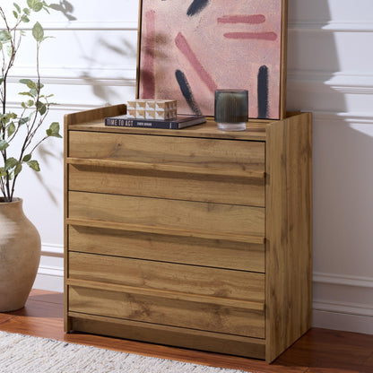 SAFAVIEH Furniture - Mishi 3-Drawer Chest - Oak Wood-Look Dresser with Storage, Modern Bedroom & Guest Room Storage Cabinet, 32" W x 18.3" D x 31.5" H (CHS3101A)