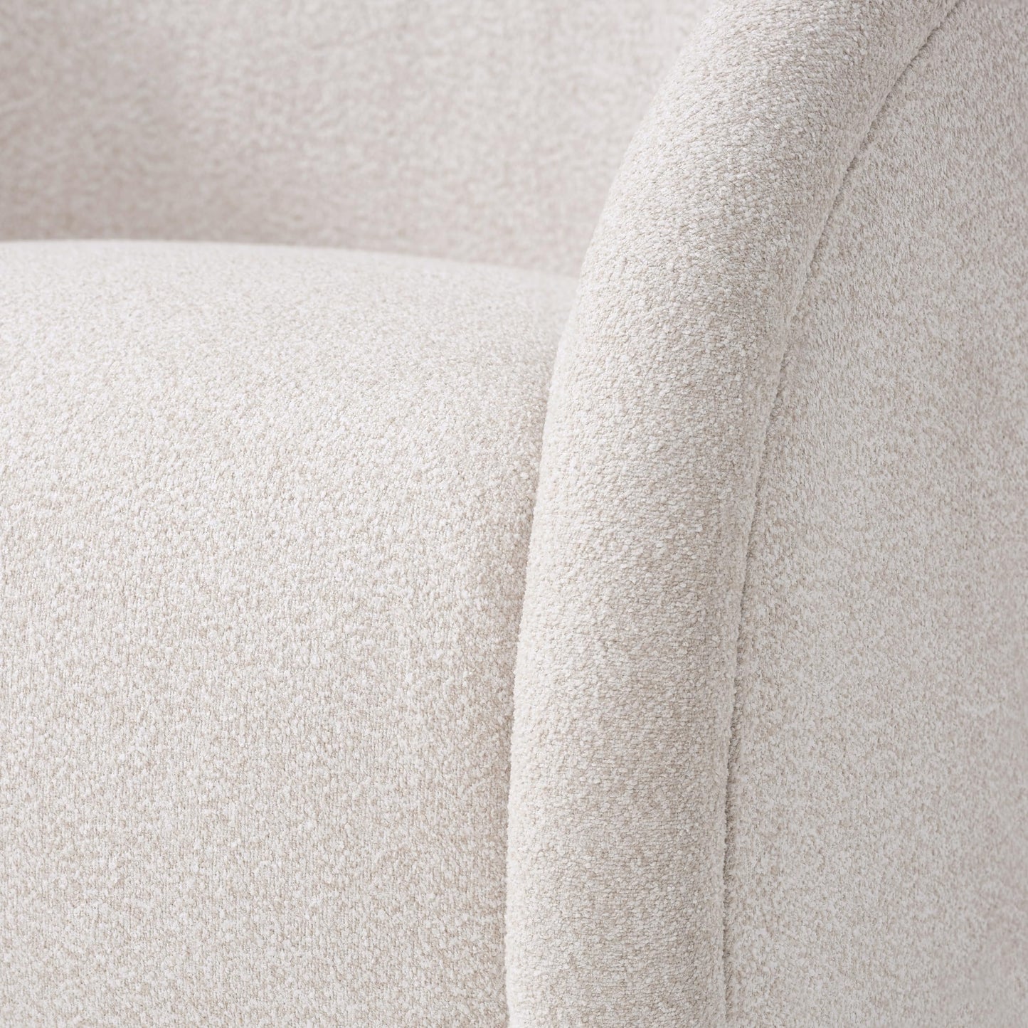 Christopher Knight Home Sabbo Swivel Chair with Solid Wood Base, Comfy Swivel Accent Chair with Curved Design, Boucle Upholstered Lounge Sofa Chair for Living Room/Bedroom, Beige + Walnut