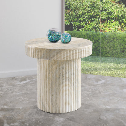 Meridian Furniture Legatto Travertine Indoor/Outdoor Concrete End Table