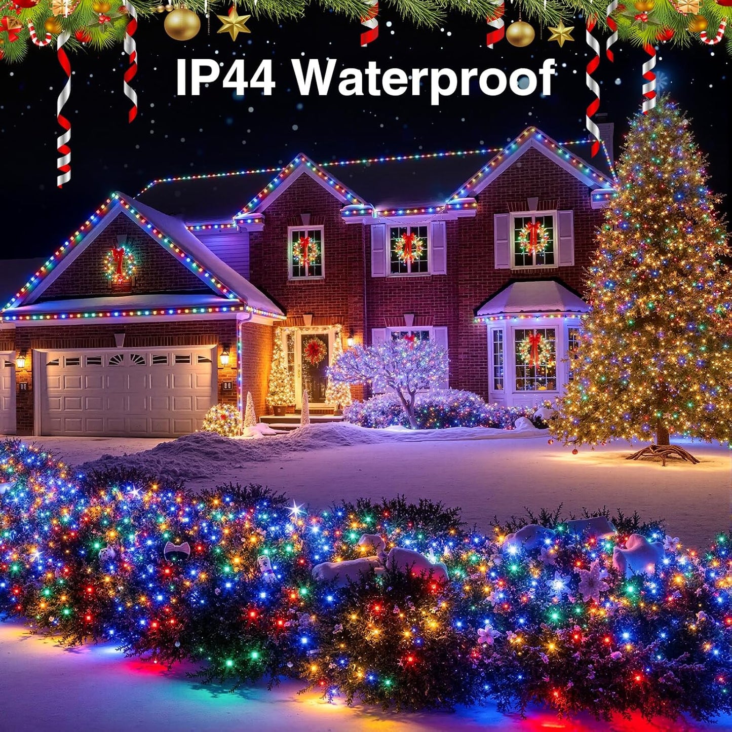 HALHSAP 33ft 100 Color Changing Fairy String Lights, LED Outdoor String Lights, Mini Battery Powered Copper Wire Starry