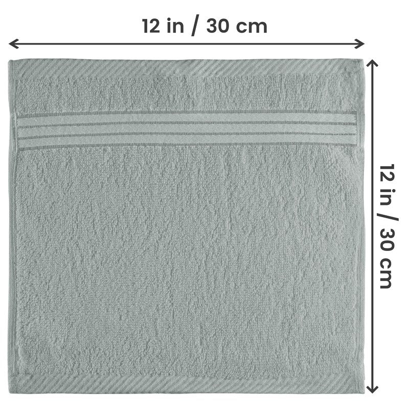 Utopia Towels 12 Pack Premium Wash Cloths Set, 12 by 12 Inches, 100% Cotton Ring Spun, Highly Absorbent and Soft Feel Washcloths for Bathroom, Spa, Gym, and Face, Cool Grey