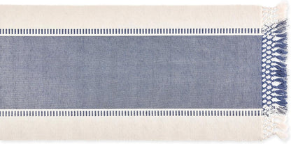 13x72-inch, DII Dobby Stripe Woven Table Runner, French Blue