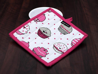 AMOUR INFINI Pot Holders and Oven Mitt Set, Heat Resistant Non-Slip, 1 Oven Mitt & 1 Pot Holder