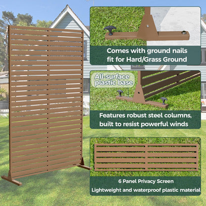 Trygoal Privacy Fence Screen Outdoor Freestanding Privacy Panel, 72" H×47" W HDPE Decorative Panels with Stand, Room/Garden Divider, Outdoor Privacy Screen for Patio,Deck, Balcony, Pool