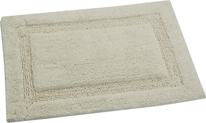 Bath Rug 100% Soft Cotton, 34x21 Inch, Latex Non-Skid Backing, Solid Ivory Color