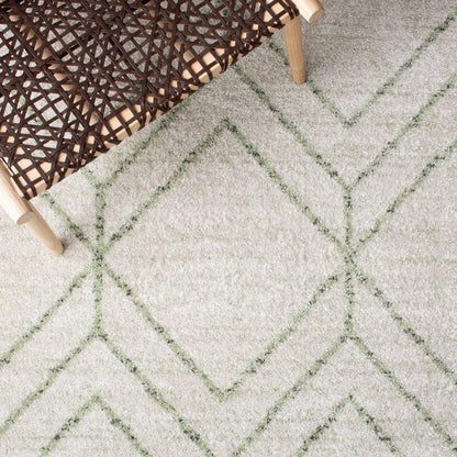 SAFAVIEH Adirondack Collection Area Rug - 10' x 14', Ivory & Sage, Modern Geometric Design, Non-Shedding & Easy Care, Ideal for High Traffic Areas in Living Room, Bedroom (ADR241W)