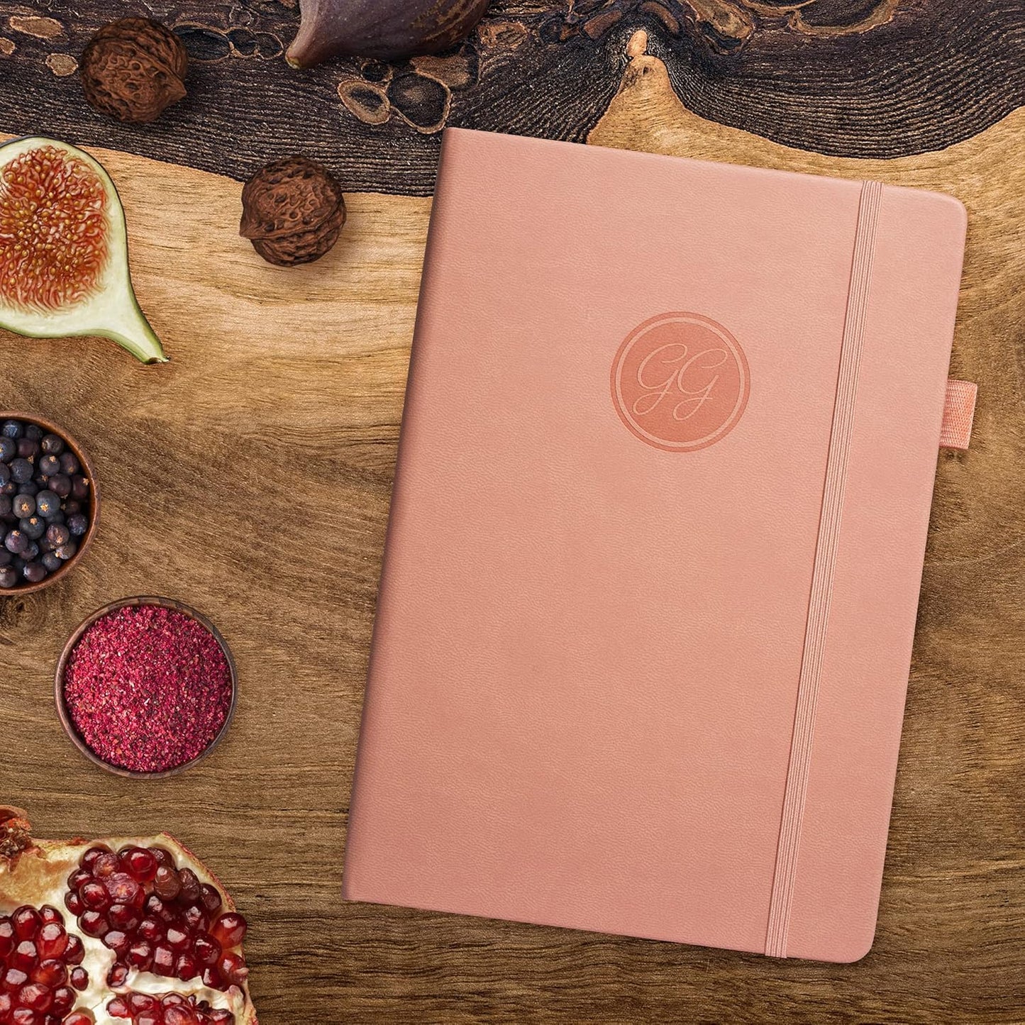 GoGirl Recipe Book – Blank Cookbook to Write In Your Own Recipes – A5, 58 Recipes Total - Peach Pink
