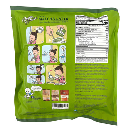 Prince of Peace 3 in 1 Matcha Latte Instant Beverage, 24 Sachets – Made with Matcha Powder from Japan - Instant Hot or Cold Beverage – Easy to Brew – Rich and Creamy Taste – Just Add Water