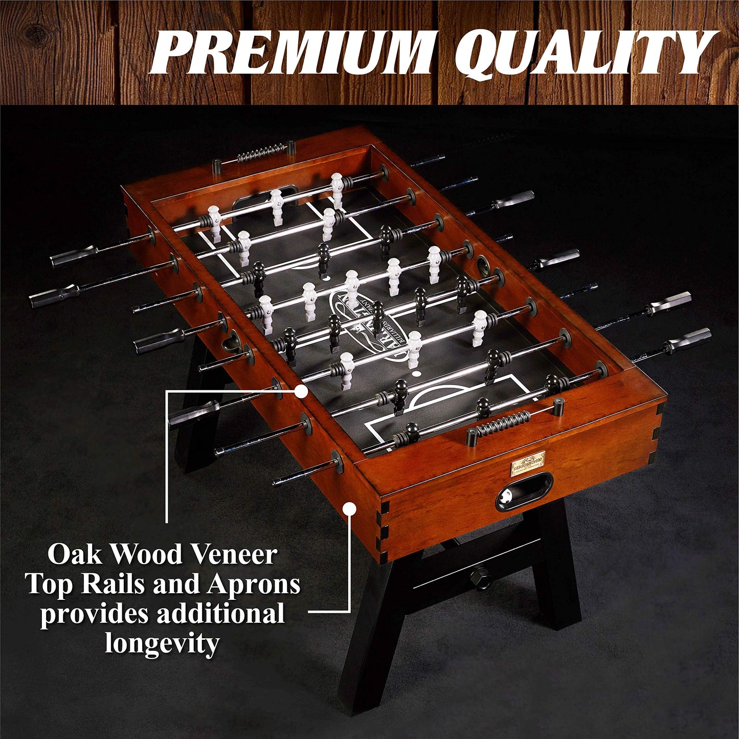 Barrington 56” Allendale Foosball Table Competition Size, Durable and Stylish with Tabletop Sports Soccer Balls, Perfect for Family Game Rooms