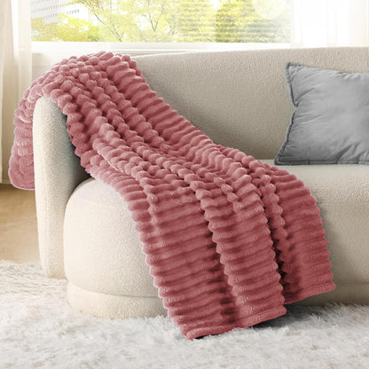 Bedsure GentleSoft Twin Blanket - Cozy Dusty Pink Fleece Throw for Couch, 60x80 Inches