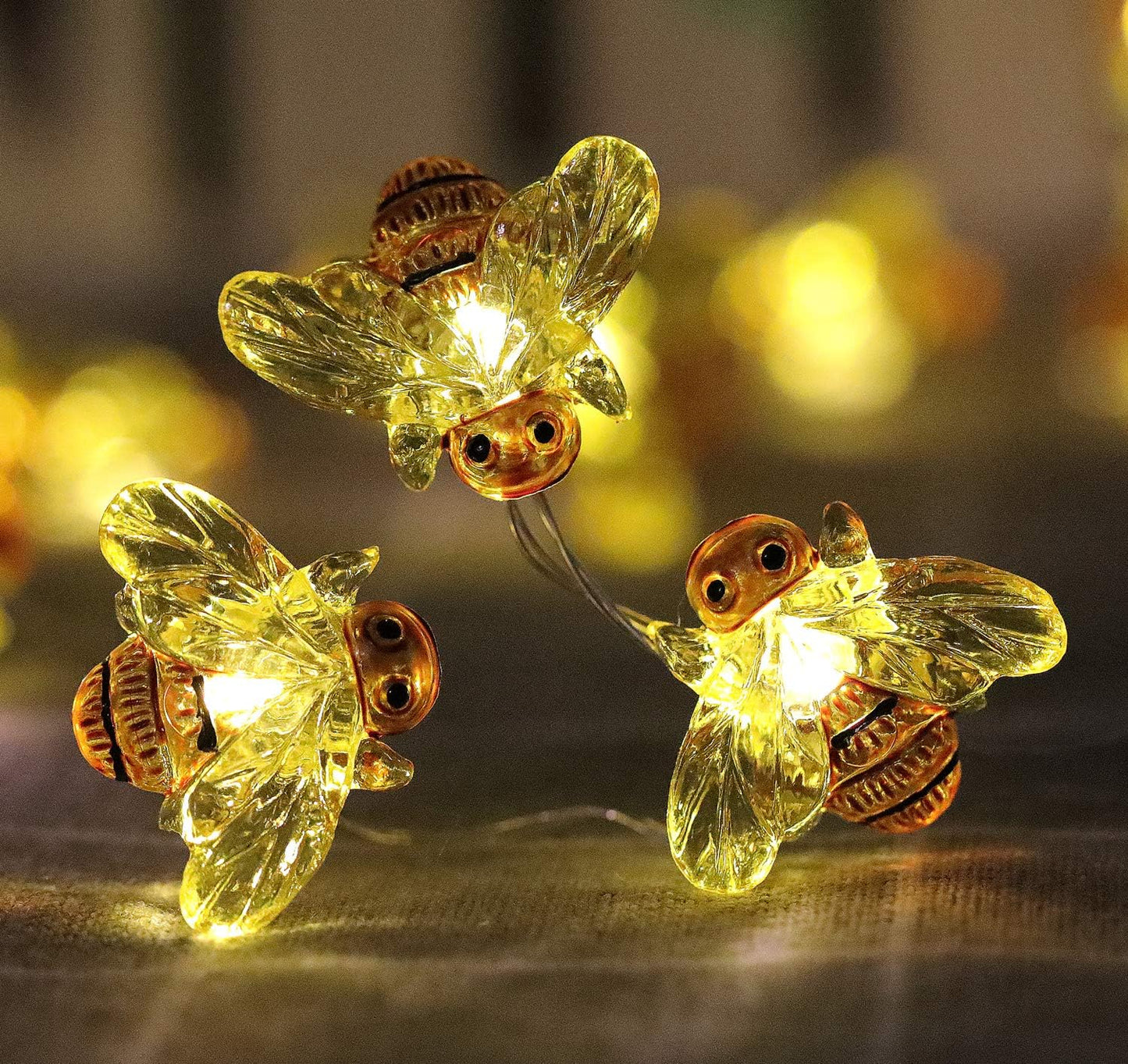 18.7 40 WSgift Honeybee Decorative String Lights, Ft LED USB Plug-in Copper Wire Bee Fairy Lights for Various