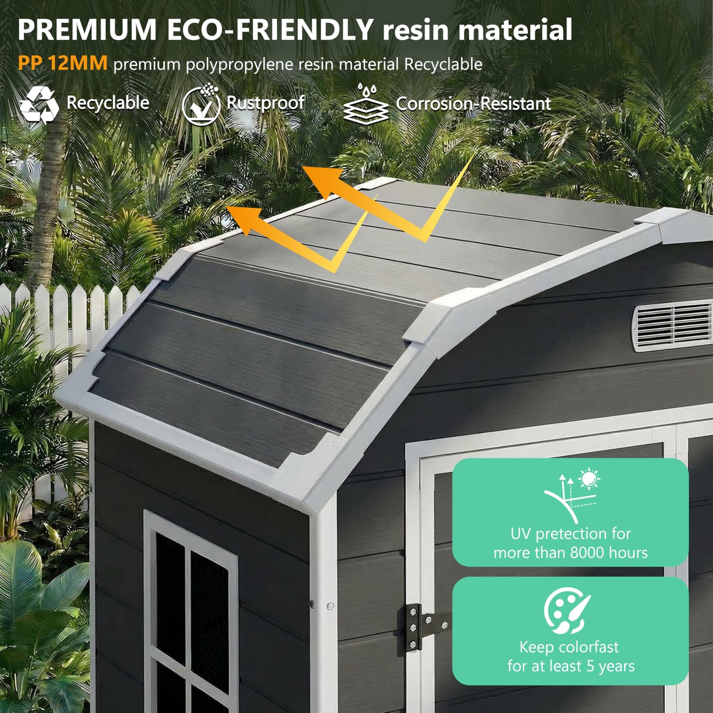 Shed, 6x4.5 ft Resin Storage Shed for Backyard, Durable All-Weather Storage and Sheds & Outdoor Storage, Large Outdoor Storage Box Style Outdoor Shed, Garden Resin Building, Black
