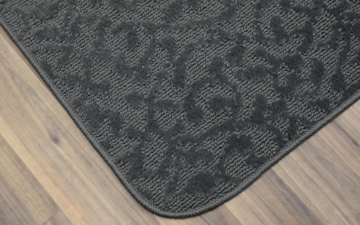 Garland Rug Ivy 18 in X 30 in Cinder Gray Area Rug - Soft, Durable Geometric Solid Color Rug for High-Traffic Areas