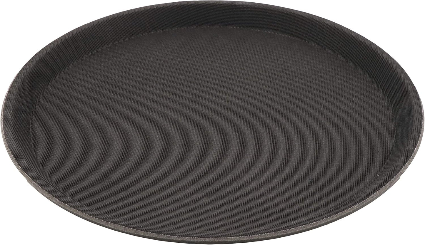 G.E.T. NS-1100-BK BPA-Free Non-Slip Plastic Round Serving Tray, 11", Black