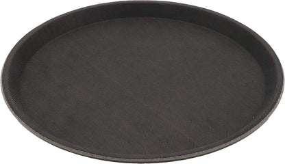 G.E.T. NS-1100-BK BPA-Free Non-Slip Plastic Round Serving Tray, 11", Black