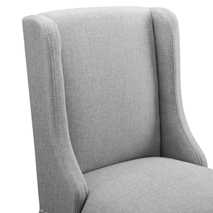 Modway Baron Counter Stool Upholstered Fabric Set of 2, Light Gray