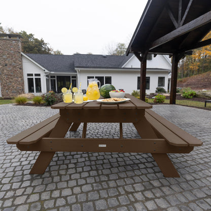 Highwood Hometown Picnic Table, 6 Foot, Weathered Acorn