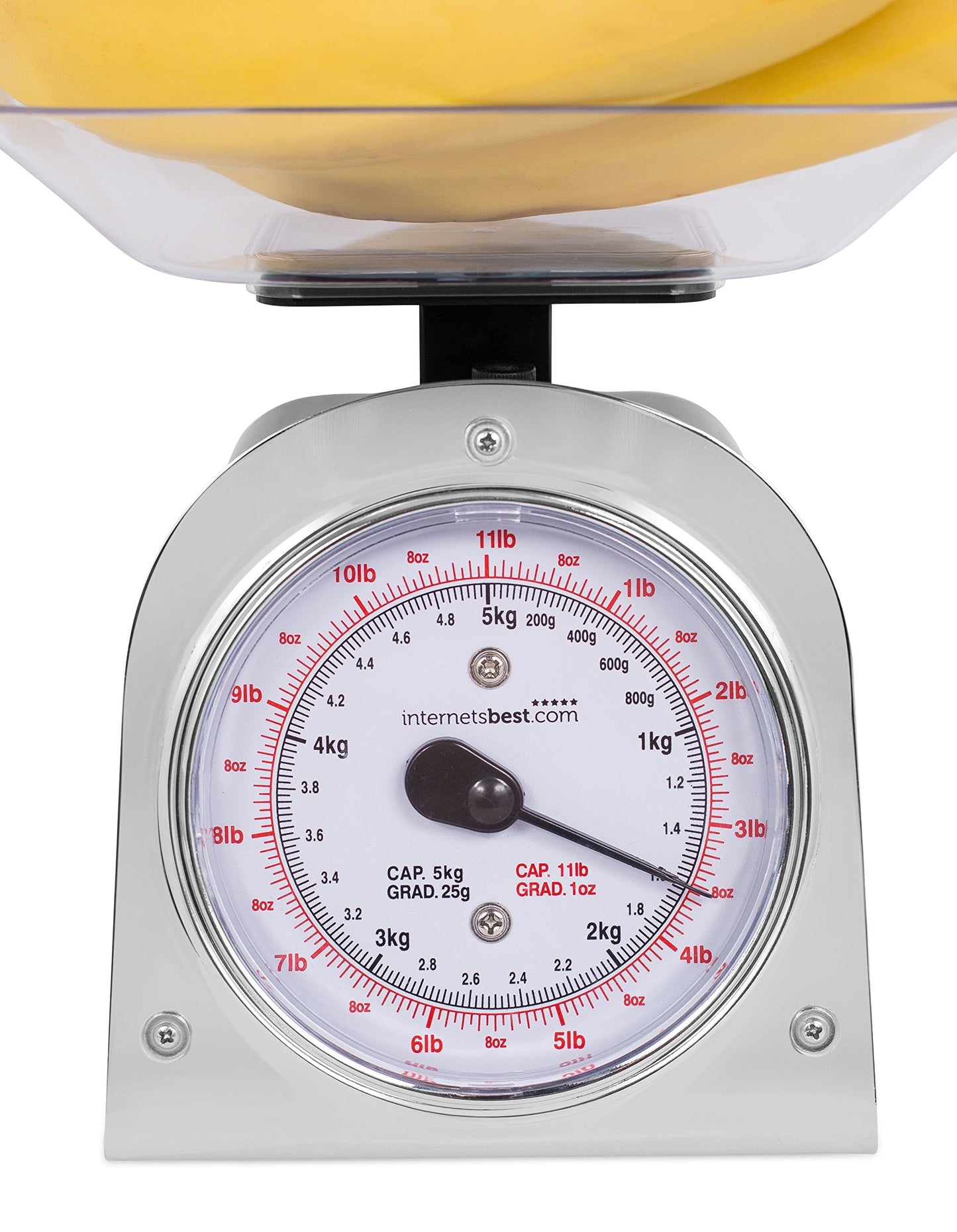 Mechanical Kitchen Food Weight Scale with Removable Bowl – Accurate Measurements up to 11 lbs (5 kg) – Ideal for Cooking, Baking, and Portion Control