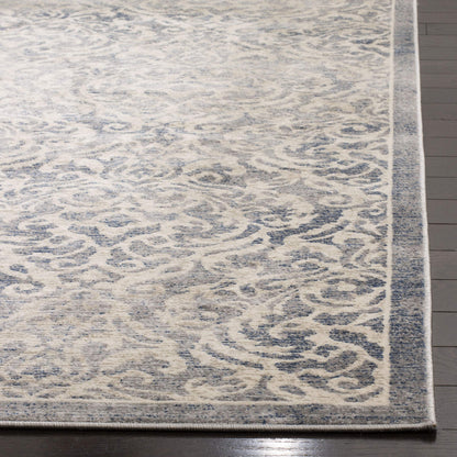 SAFAVIEH Brentwood Collection Area Rug - 10' x 13', Light Grey & Blue, Damask Design, Non-Shedding & Easy Care, Ideal for High Traffic Areas in Living Room, Bedroom (BNT810G)