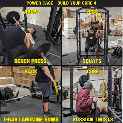 HulkFit Multifunctional Gen 2 Pro Series Power Cage Squat Rack with Home Gym Attachments and Accessories - Black