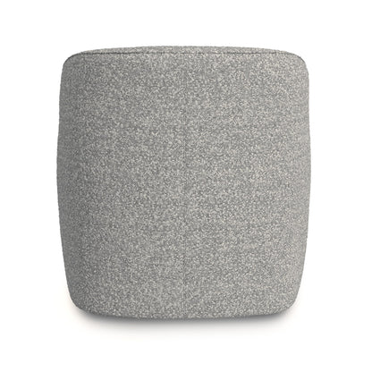 Homepop Home Décor Upholstered 360° Barrel Back Swivel Chair | Accent Chairs for Living Room & Bedroom | Decorative Home Furniture, White Boucle with Gray Yarn