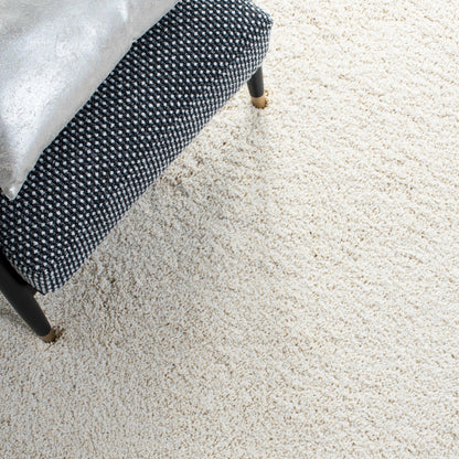 SAFAVIEH Milan Shag Collection Area Rug - 11' Square, Ivory, Solid Design, Non-Shedding & Easy to Clean, Plush Thick Pile, Ideal for Living Room, Bedroom (SG180-1212)