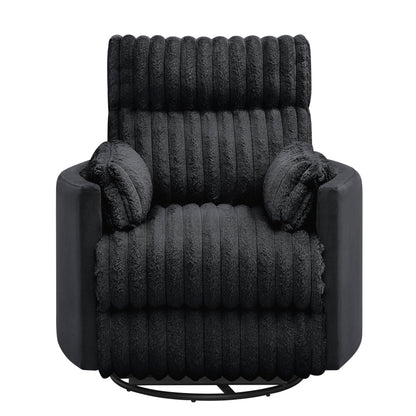 Roundhill Furniture Bocaton Wide Wale Corduroy Upholstery Manual Recliner, Black