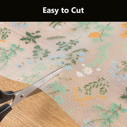 INNOLITES Shelf Liners for Kitchen Cabinets – Drawer Liner Waterproof & Oil-Proof, Non-Adhesive EVA with Floral Pattern – Durable Washable, Easy to Cut (Sage Green, 17.5" x 78.7")