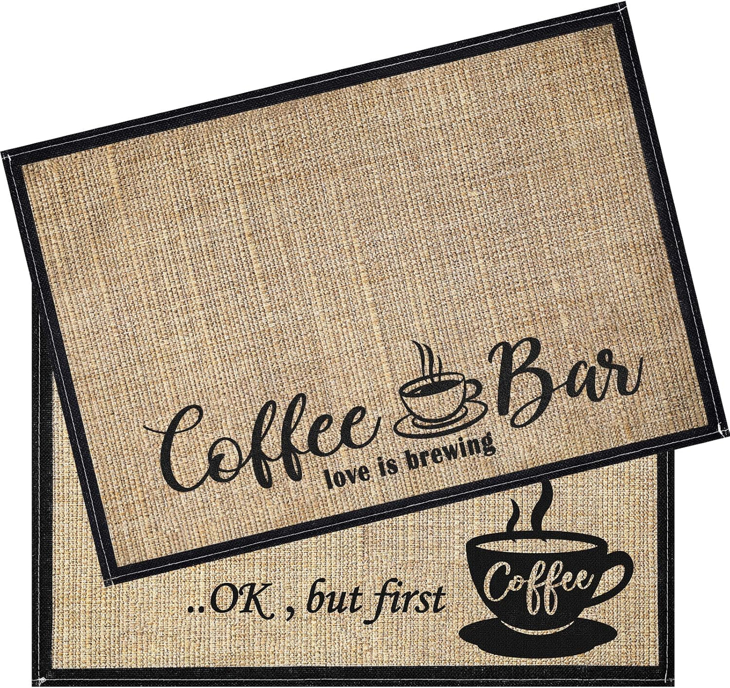 2 20 14 Inch Countertops,Coffee Cunhill Pieces Coffee Bar Mat,Coffee Bar Accessories x Coffee Bar Decoration Coffee