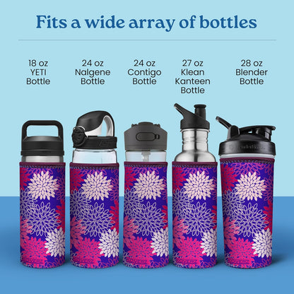 24-30 oz Koverz Neoprene Water Bottle Insulator Cooler Coolie - Petals