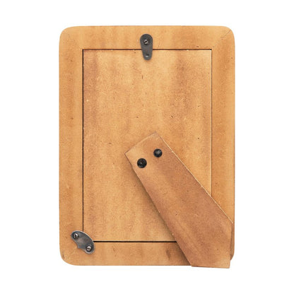 Creative Co-Op Hand-Carved Horn Photo Frame with Brass Border, Black & Natural (Holds 4" x 6" Photo)