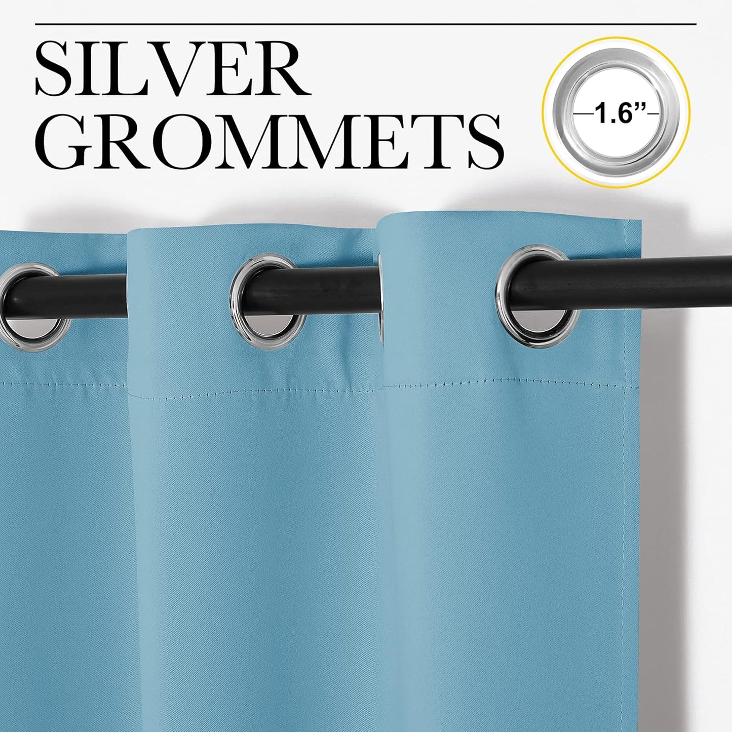 NICETOWN Blackout Curtain for Bedroom, Single Panel, W34 x L63 inches, Teal Blue, Thermal Insulated