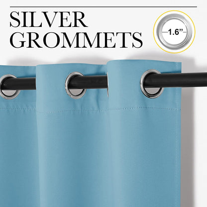 NICETOWN Blackout Curtain for Bedroom, Single Panel, W34 x L63 inches, Teal Blue, Thermal Insulated