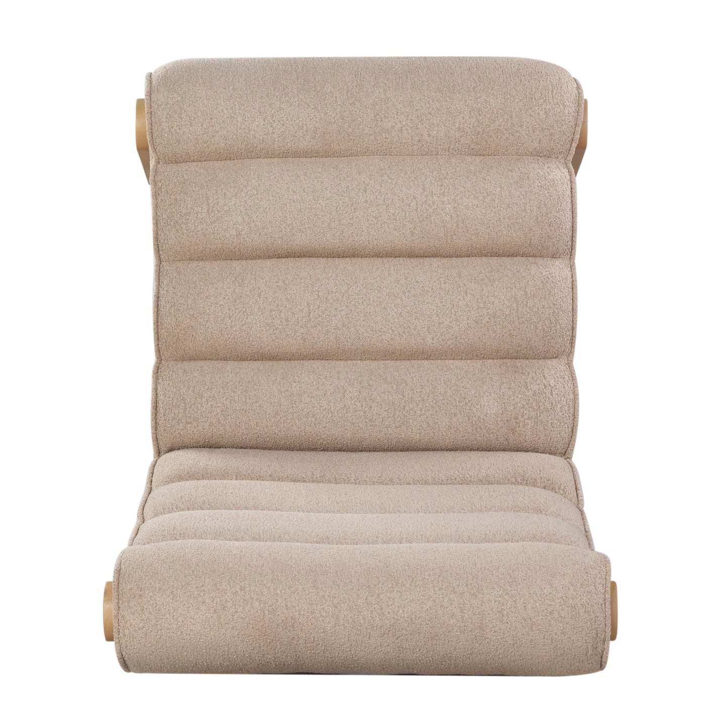SAFAVIEH Couture Collection Trixie Light Brown Boucle/Natural Channel Tufted Accent Chair (Fully Assembled)