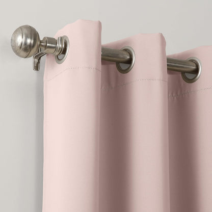 Sun Zero Soho Blackout Energy Efficient Grommet Curtain Single Panel, 54" x 63", Blush Pink