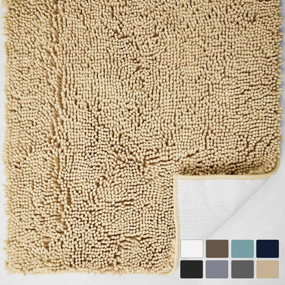 Deconovo Bath Mat 44x24 Inch Non-Slip, Ultra Absorbent, Machine Washable Microfiber Rug for Bathroom Floor, Hotel & Home Use – Oeko-TEX Certified, Quick Dry, Soft Plush Feel Red